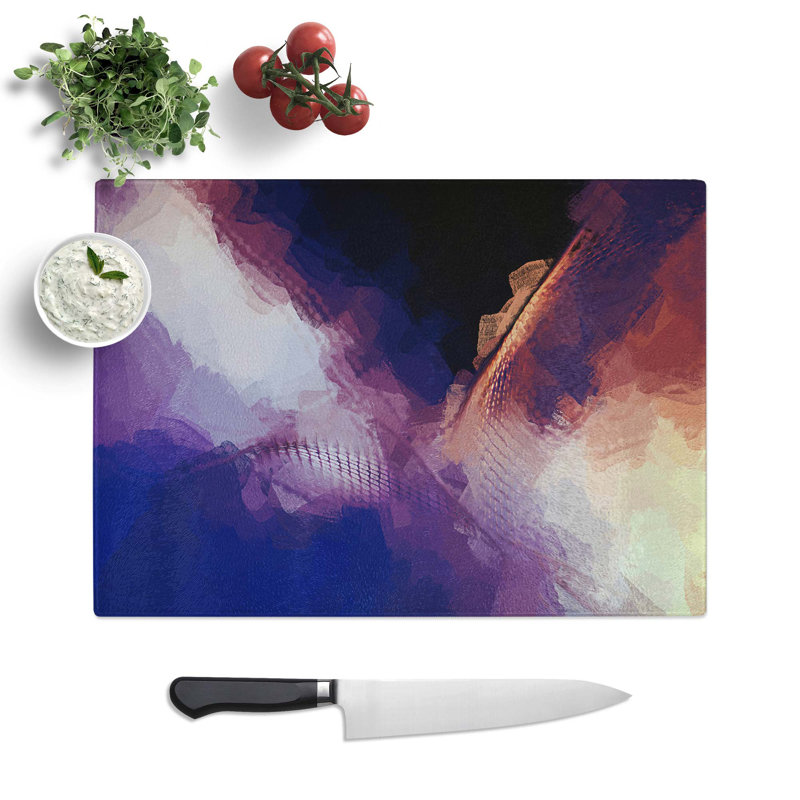 Tempered Glass Roll of the World Chopping Board, 28.5 cm W x 20 cm L