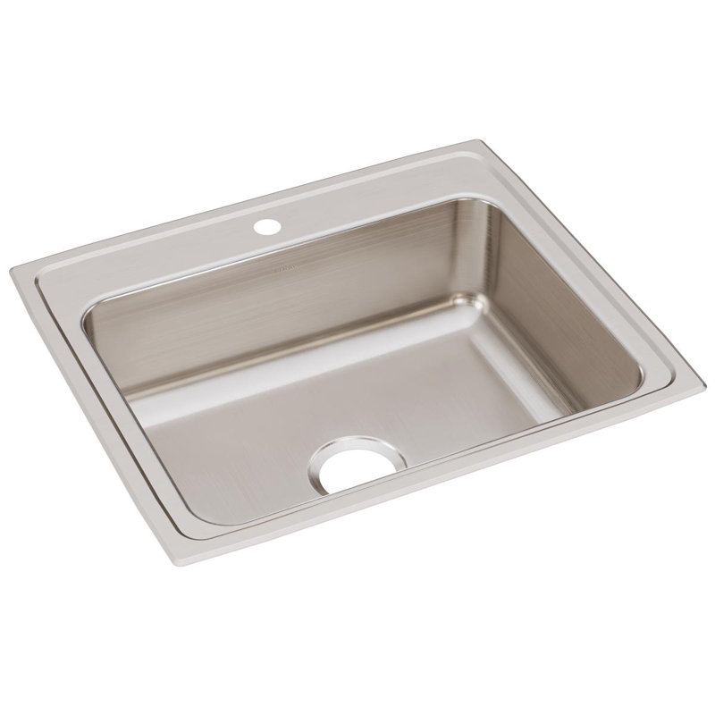 Évier de cuisine à montage sur plan L 25 po x l 21,25 po Lustertone, 1 trou