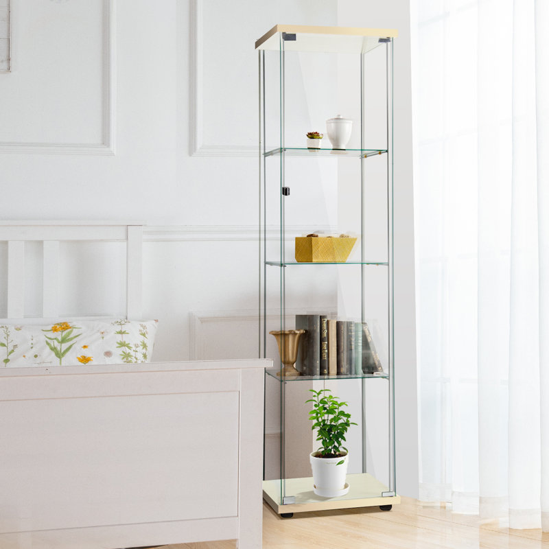 64.56'' H x 16.73'' W Glass Tower Display Cae, White