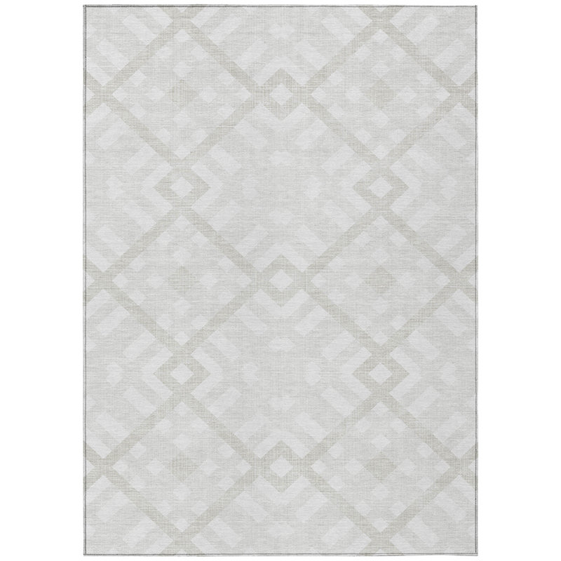 Tapis intérieur / extérieur ivoire beige et brun clair 3 'x 5'