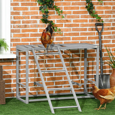 Le jeu de poulet gris en bois avec balançoire et pour 3 à 4 oiseaux facilite le mouvement du poulet.