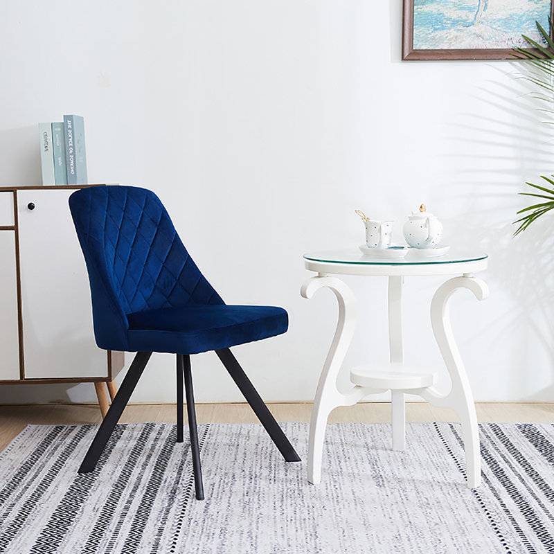 Arikah Tufted Upholstery Side Chair, Blue