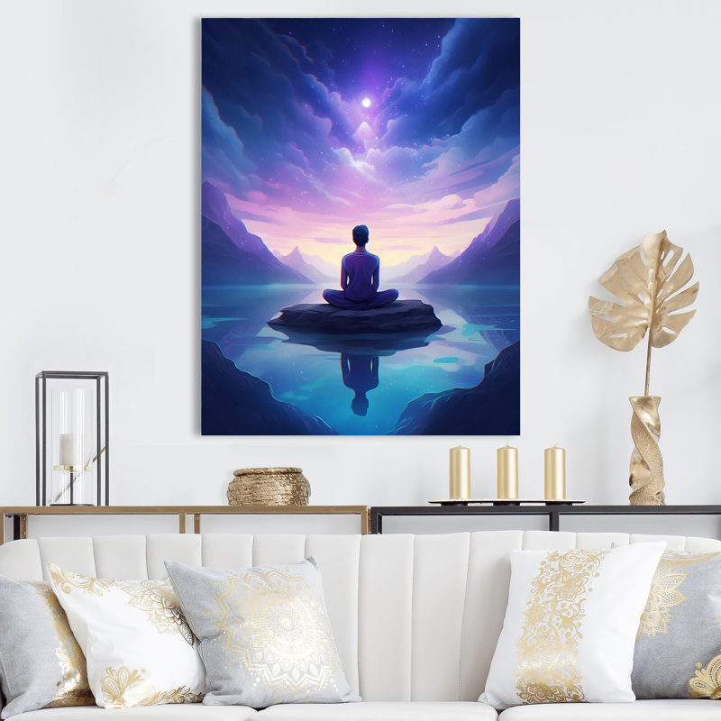 " Namaste By The Mountains I ", 32" H x 16" W x 1" D, Wrapped Canvas