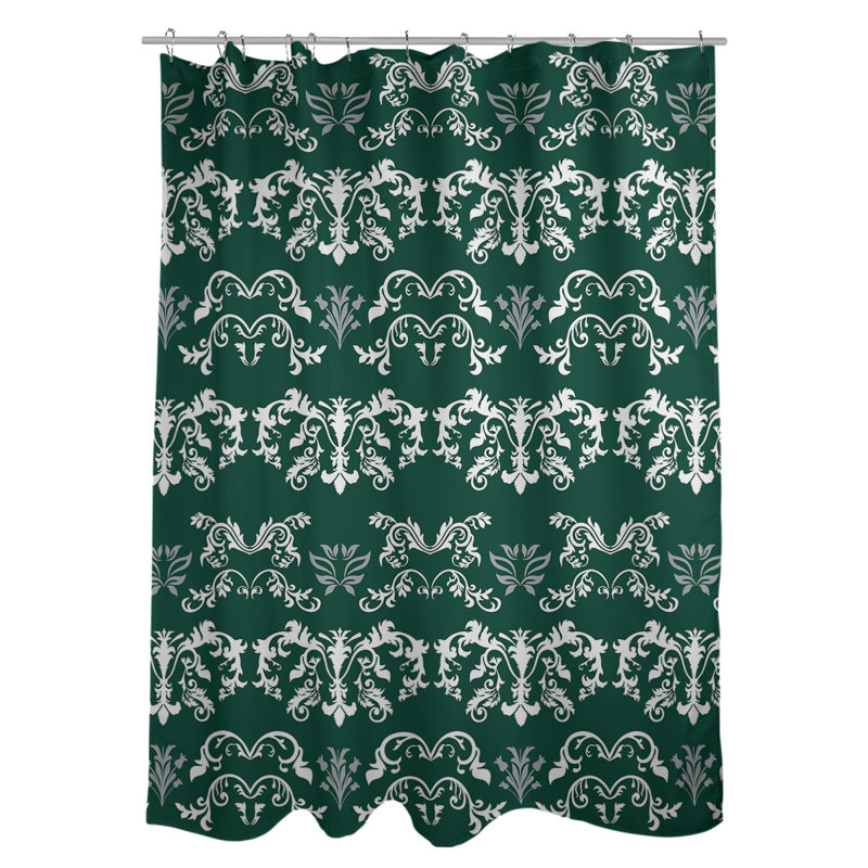 Rideau de douche New York, Vert foncé / blanc / gris
