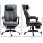 Chaise de bureau rembourrée, chaise de travail pivotante à hauteur réglable et repose-pieds rétractable, chaise de bureau contemporaine