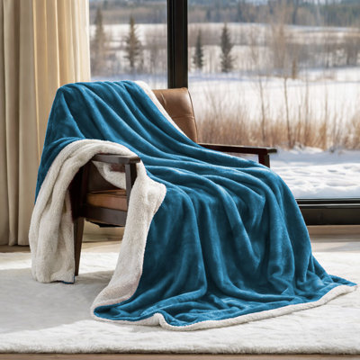 Reversible Sherpa Fleece Fur Thick Blanket