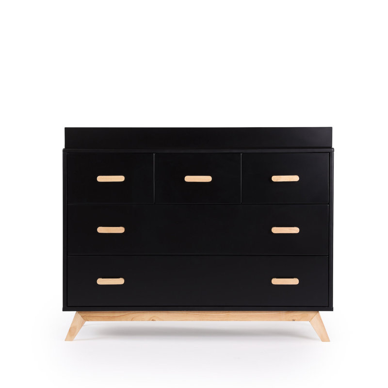 dadada Soho 5-Drawer Dresser - Black, Black/Natural