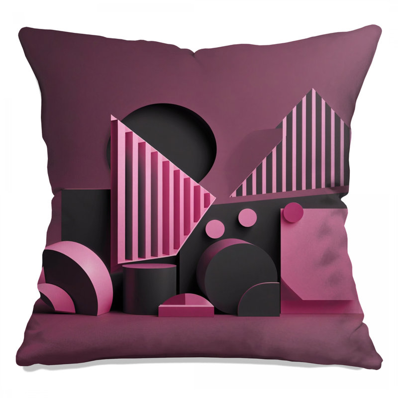 Pink Geometric Shapes Double Sided Throw Pillows, 26 x 26 inches