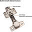 2 Pack Kitchen Cabinet Frameless Hinges , Soft Close Door Hinges, Metal Hinges For Kitchen Drawers, Cabinet Hardware, 3 Way Adjustability & Easy Installation-128877314
