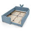 Lit plateforme tapissier pleine grandeur avec tête de lit en forme d'oreille de lapin mignon, avec barrière de sécurité et poche, tissu bouclé, bleu ciel-1692709167-1692709161