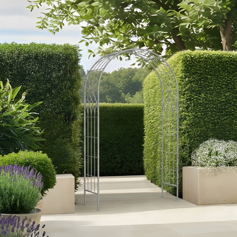 103cm W x 36cm D Iron Arbour, Grey