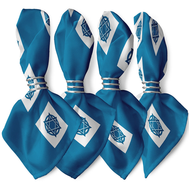 Serviette de 22 po étoile brillante, Bleu sarcelle