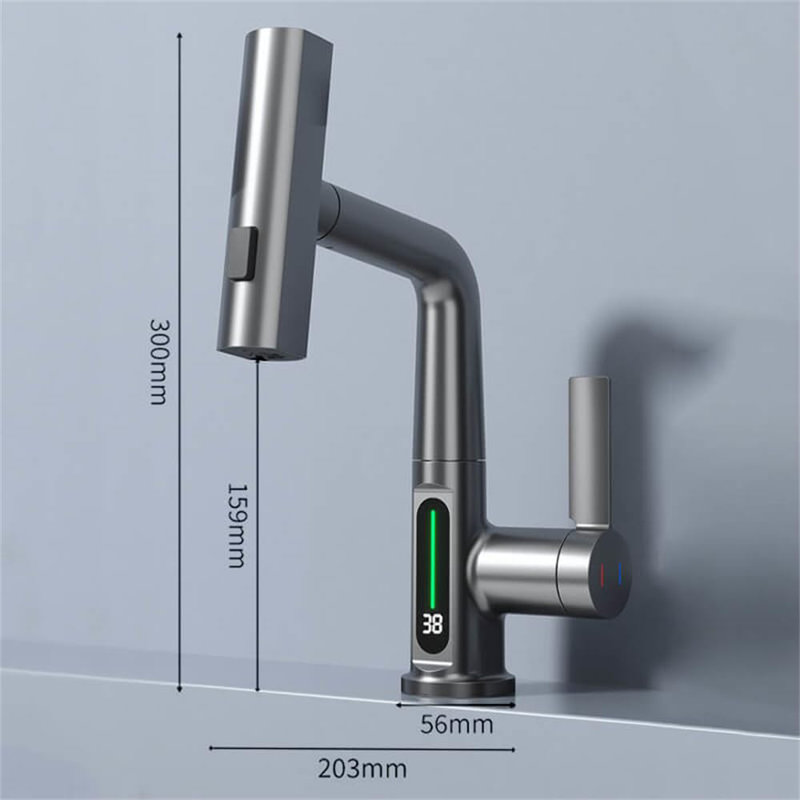 Single-handle Bathroom Faucet, Gray
