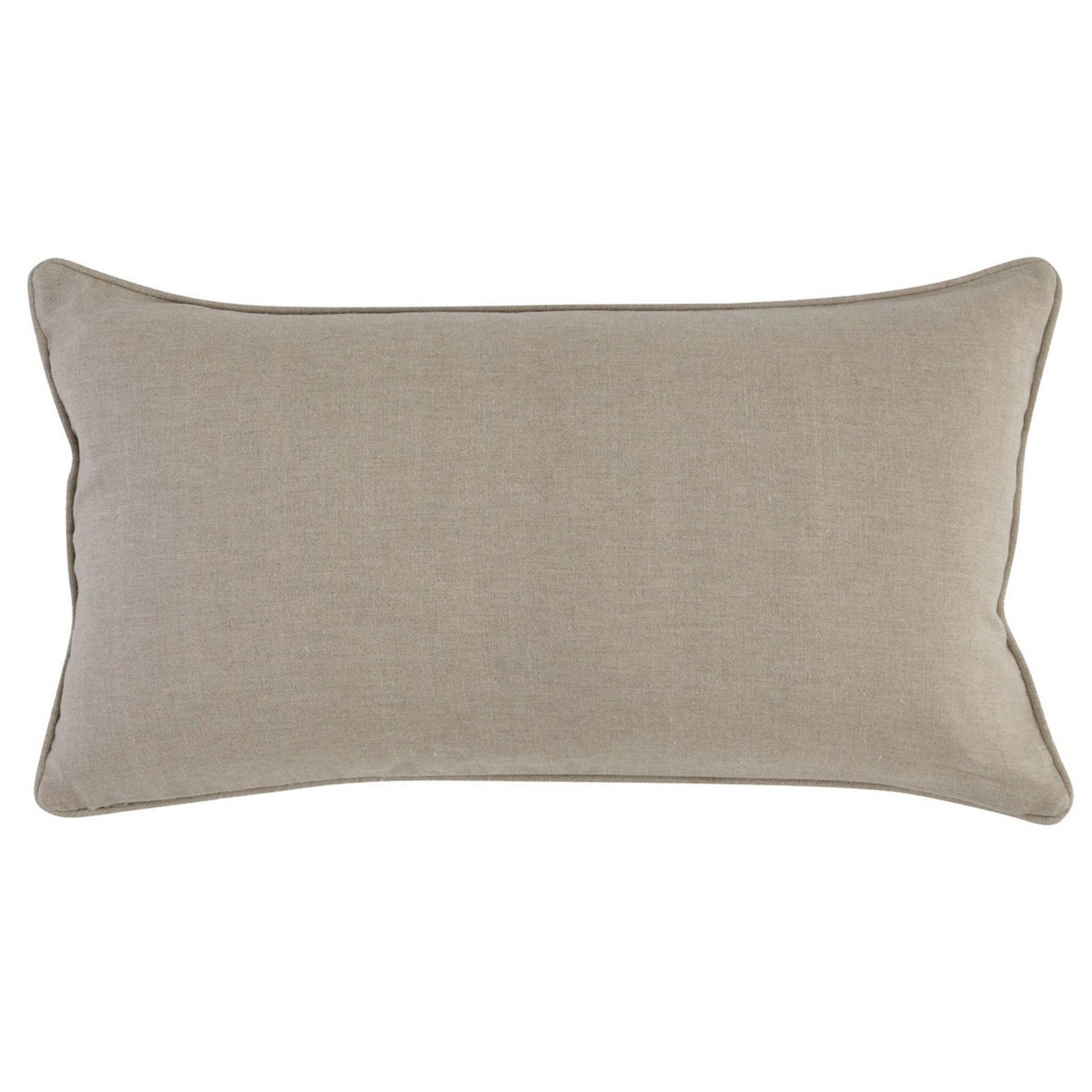 Zelma Striped Linen Lumbar Throw Pillow, Ivory