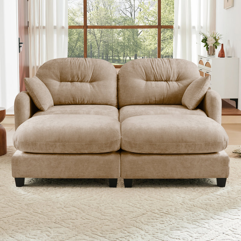 Canapés modulaires Cloud avec tissu chenille de qualité supérieure, dossier capitonné, conception ergonomique et installation facile pour les chambres à coucher