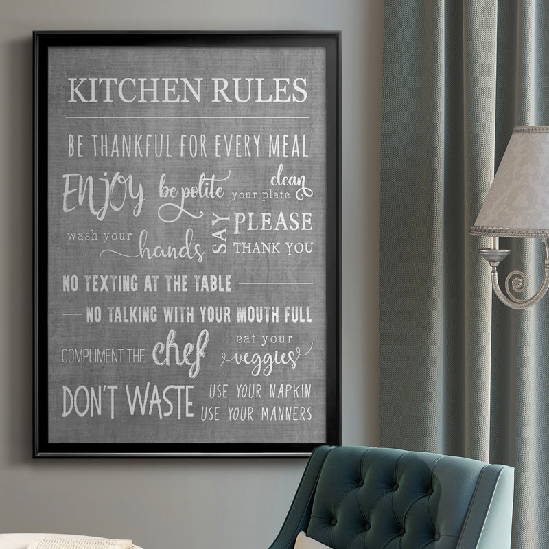 «Neutral Kitchen Rules», reproduction encadrée de qualité supérieure - prête à être suspendue, H 30,5 po x l 22,5 po x P 1 po