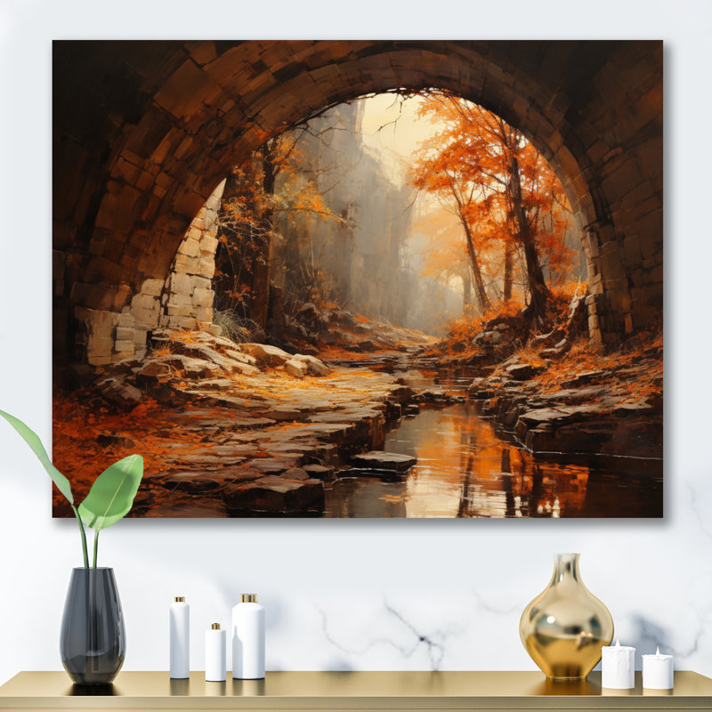 Beige Tunnel Rustic Gateway I, reproduction d'art sur toile, Toile tendue, H 34 po x l 44 po x P 1,5 po