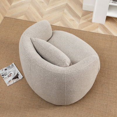 Jaydin 34" Wide Boucle Upholstered Swivel Armchair