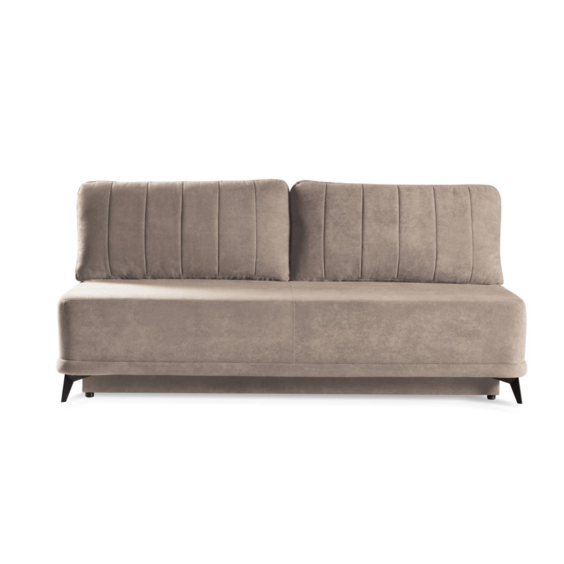 3 Seater Velvet Sofa Bed, Beige