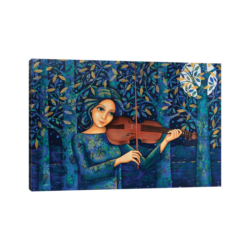 Night Violin by Daniela Prezioso Einwaller - Gallery-Wrapped Canvas Giclée on Canvas, 20.32 cm H x 30.48 cm W, No Frame