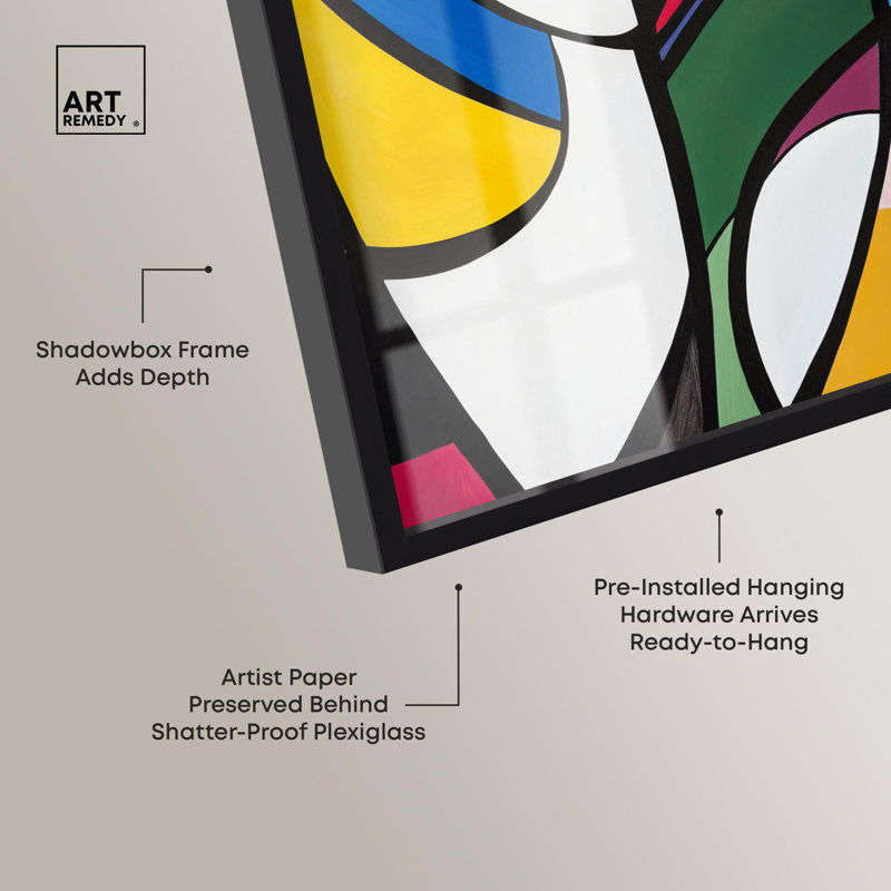«Lacara I Shadowbox Print Modern Art Decor» par Art Remedy, H 16 po x l 11 po, Noir