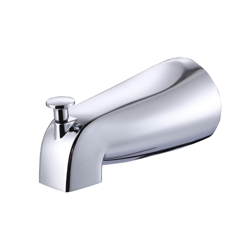5.27" Wall-Mount Bath Spout With Diverter, Polished Chrome