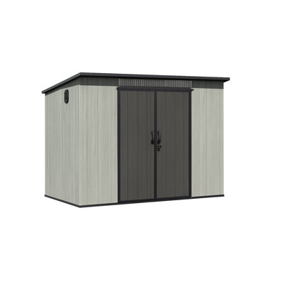 Durable Resin Storage Sheds With Double Doors, Spacious Gray Outdoor Solution