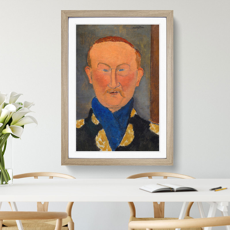 Leon Bakst by Amedeo Modigliani - Picture Frame Painting, 65cm H x 48cm W x 2cm D, Oak Framed