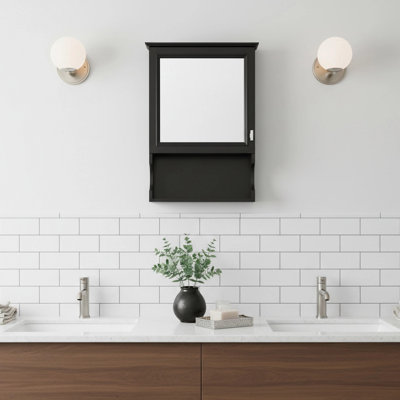 20" Wall Mounted Cabinet With Mirror, Storage Cabinet With 1 Soft-Close Door And Adjustable Shelf