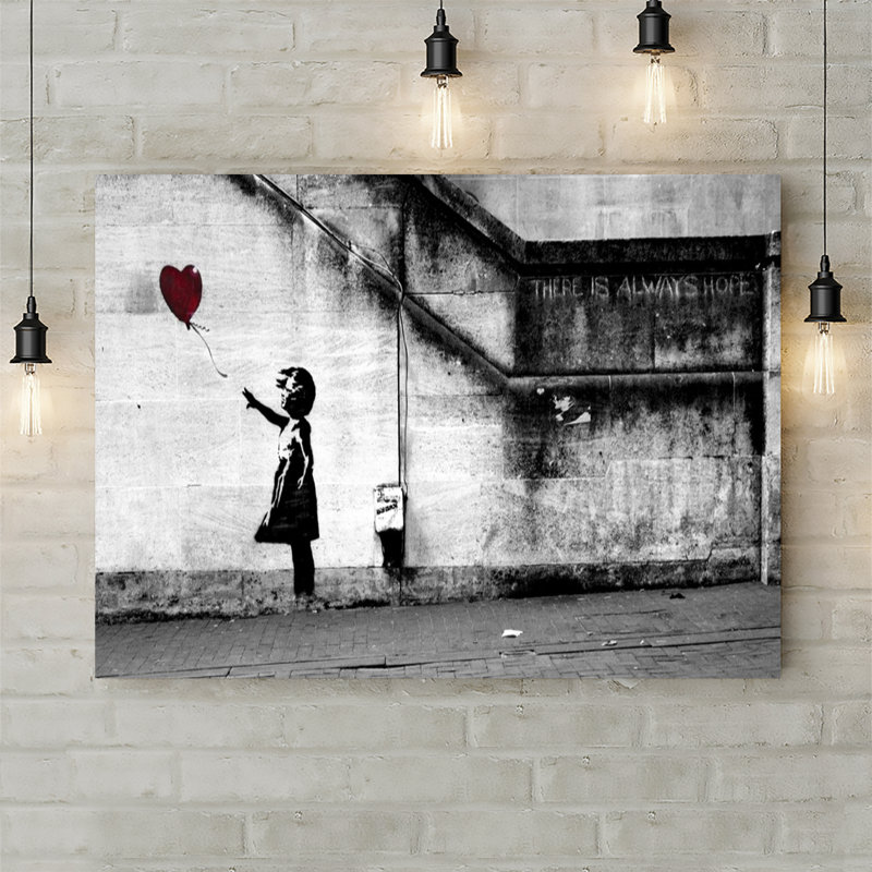 Balloon Girl There Is Always Hope by Banksy - Wrapped Canvas Print, 30.5cm H x 40.6cm W x 3.8cm D