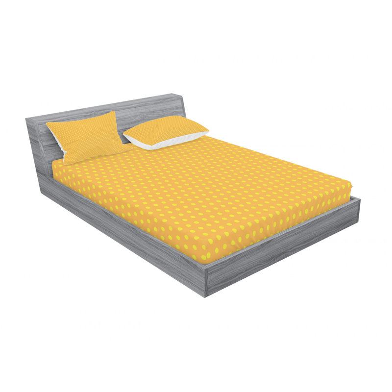 Microfiber Gingham Sheet Set, Full/Double Sheet Set with Fitted Sheet, Polka Dots