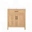 Meuble-lavabo de ferme de 30 pouces avec lavabo en résine, structure en bois massif, tablette réglable et organisateurs de porte d'armoire