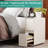 7.8" Wide Fully-Assembled Faux Leather Narrow Nightstand-471927185-492082316
