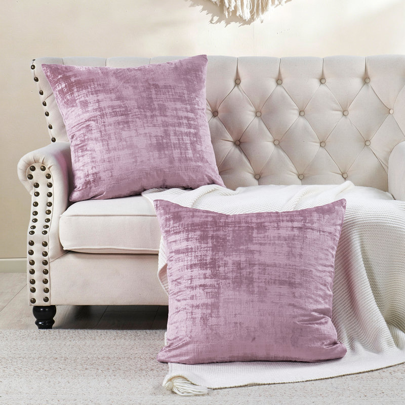 Housse de coussin réversible en velours texturé Euro, Ombres mauve