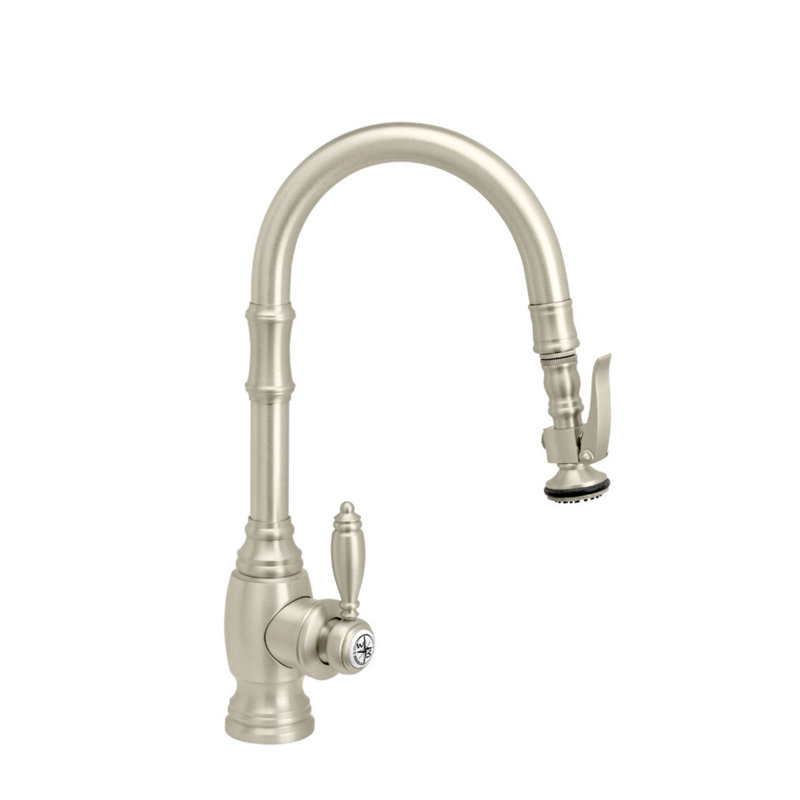 Traditional Prep Size Plp Pulldown Faucet - Angled Spout, Chrome