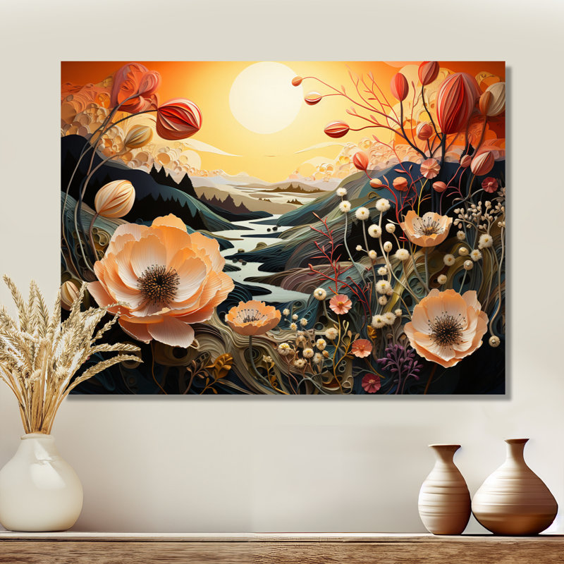 «Dall - Poppy», reproduction d'art murale, H 12 po x l 20 po, Toile tendue