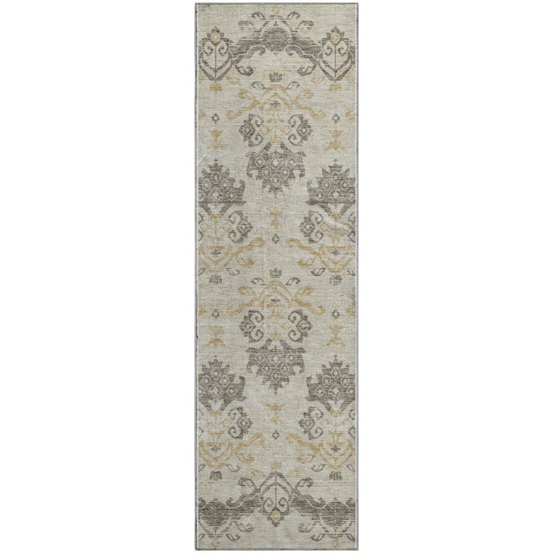 Premium Machine Washable Prisco Beige Rug, Runner 2'3" x 7'6"