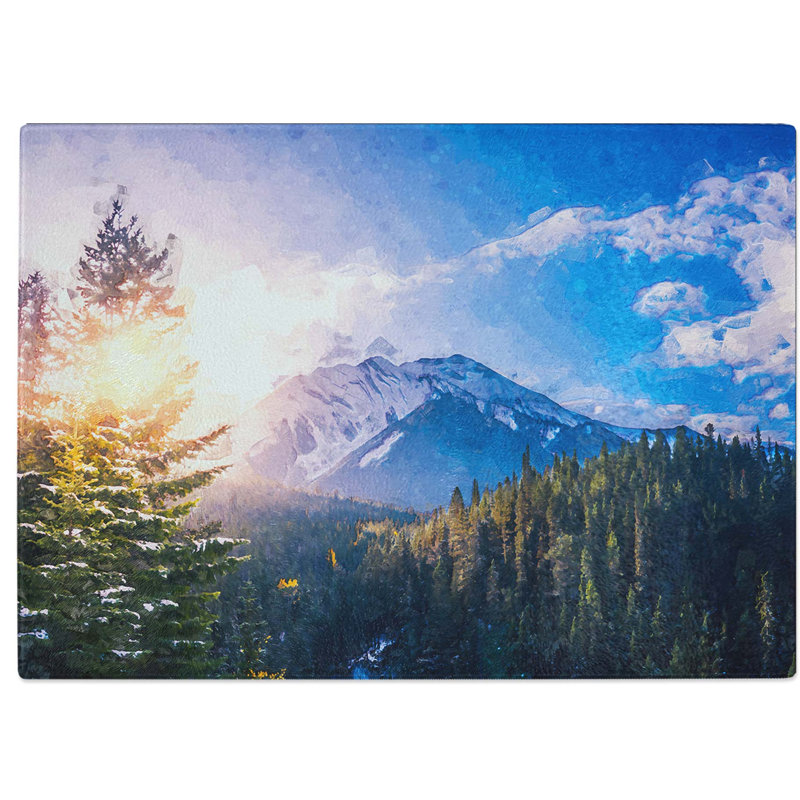 Tempered Glass Sunlight over Canada Chopping Board, 39 cm W x 28.5 cm L