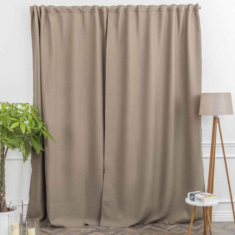 Room Darkening Single Curtain Panel, Beige, 130cm Width x 295cm Drop