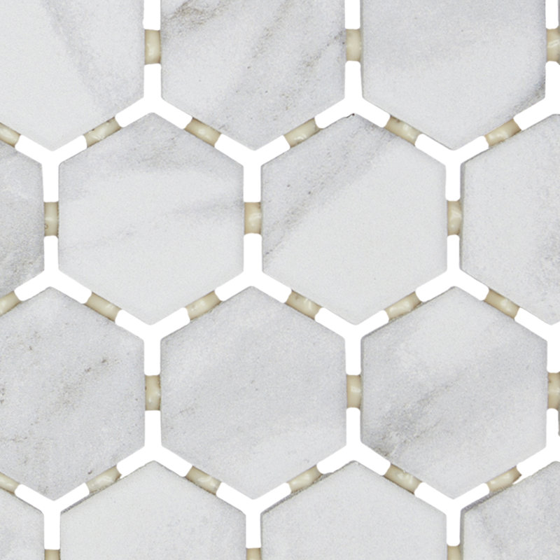 Daltile Perpetuo 1.5" Glazed Ceramic Hexagon Wall Mosaic  (12 PCS Per Carton) (9.72 SQFT Per Carton), Brilliant White