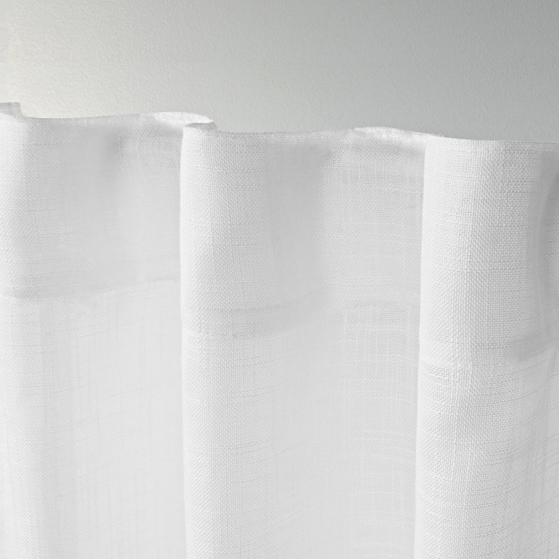 Paire de rideaux semi-transparents Leon, l 54 po x L 96 po, Blanc hivernal