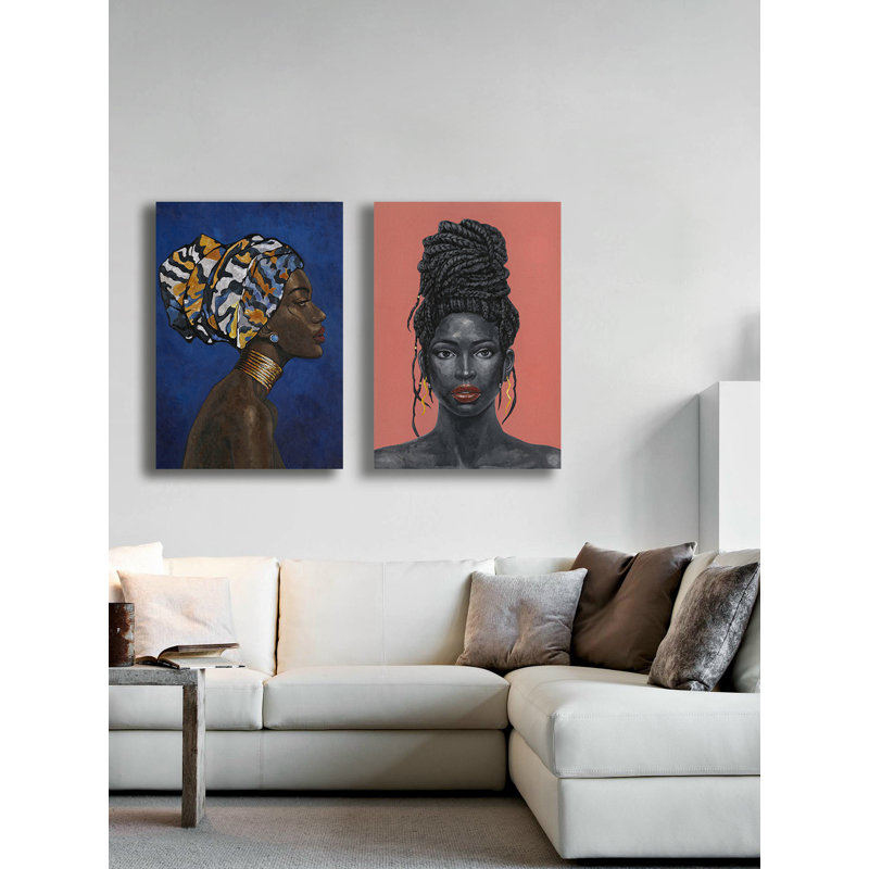 African Girls - 2 Piece Wrapped Canvas Print