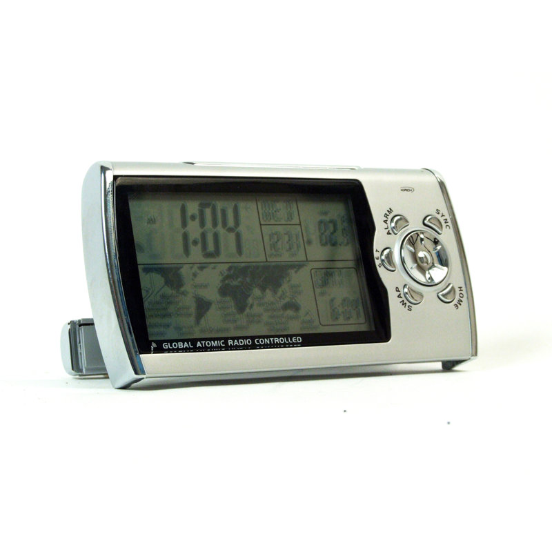 Digital Quartz Movement / Crystal Tabletop Clock with Alarm in Silver
