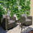 3 Piece Rattan Seating Outdoor Conversation Group with Cushions and Swivel Chairs-228047378