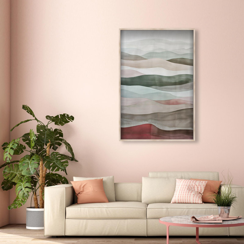 Oliver Gal Organic Layers Abstract - Luxury Shadowbox Framed Wall Art, 47'' H x 32'' W, Cream