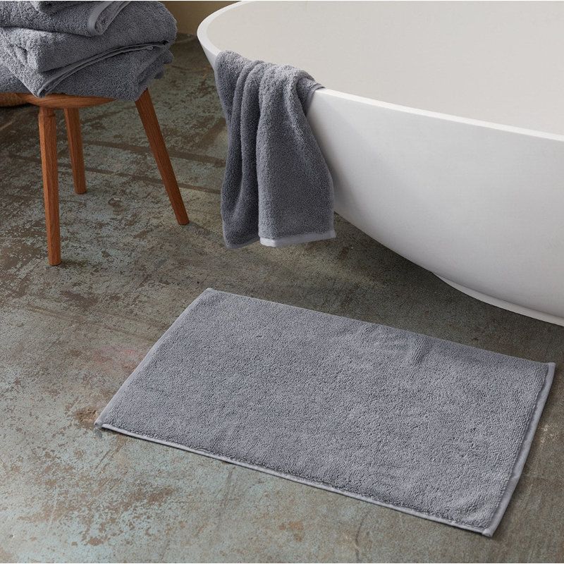 Cloud Loom Organic Organic Bath Mat, Steel Blue, 36" L x 24" W
