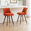 Ensemble de 2 tabourets de comptoir capitonnés avec garniture cloutée Roundhill Furniture Elvara - Orange-1079422195
