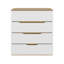 Commode à tiroir H 35 po, quatre tiroirs, plateau supérieur, blanc / chêne clair-315051067