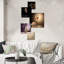 Champagne Solitude Charm - ensemble d'art mural champagne de 5