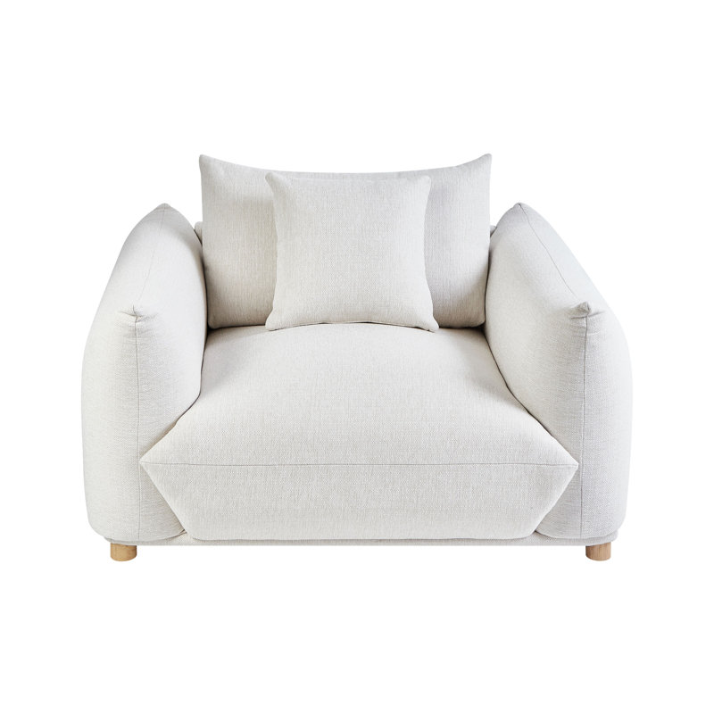 LUVOS Upholstered Armchair, White
